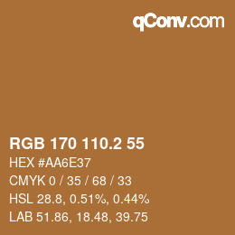 カラーコード: RGB 170 110.2 55 | qconv.com