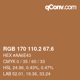 カラーコード: RGB 170 110.2 67.6 | qconv.com