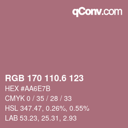 カラーコード: RGB 170 110.6 123 | qconv.com