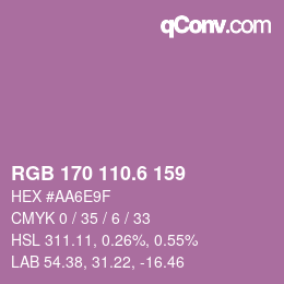 カラーコード: RGB 170 110.6 159 | qconv.com