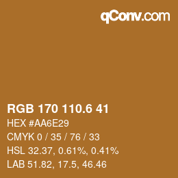 カラーコード: RGB 170 110.6 41 | qconv.com