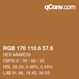 カラーコード: RGB 170 110.6 57.6 | qconv.com