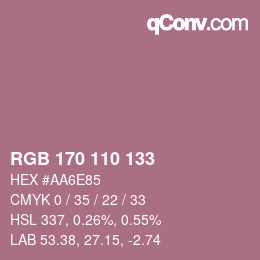 Color code: RGB 170 110 133 | qconv.com