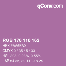 Color code: RGB 170 110 162 | qconv.com