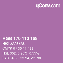 Farbcode: RGB 170 110 168 | qconv.com