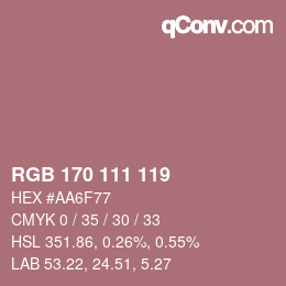 Farbcode: RGB 170 111 119 | qconv.com