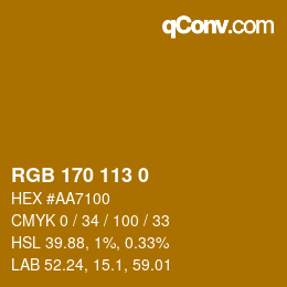 Color code: RGB 170 113 0 | qconv.com