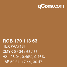 Color code: RGB 170 113 63 | qconv.com