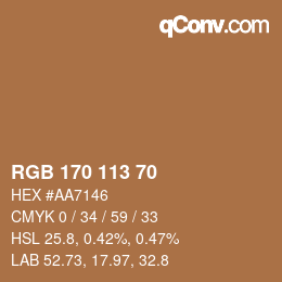 Código de color: RGB 170 113 70 | qconv.com