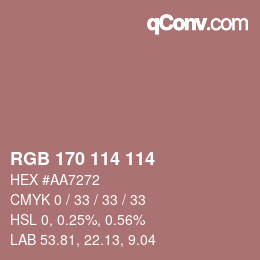 Color code: RGB 170 114 114 | qconv.com
