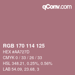 Color code: RGB 170 114 125 | qconv.com