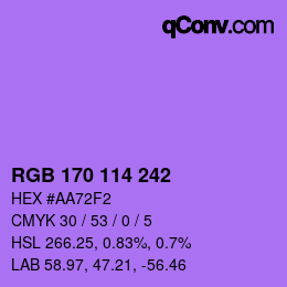 Color code: RGB 170 114 242 | qconv.com