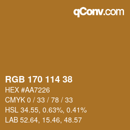 Color code: RGB 170 114 38 | qconv.com