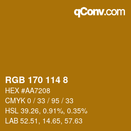 Color code: RGB 170 114 8 | qconv.com