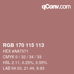 Color code: RGB 170 115 113 | qconv.com