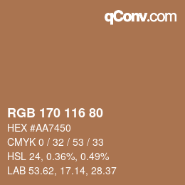 Farbcode: RGB 170 116 80 | qconv.com