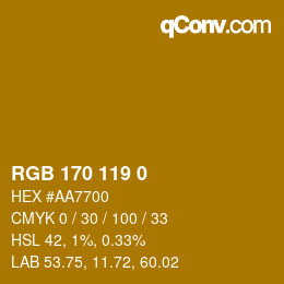Color code: RGB 170 119 0 | qconv.com