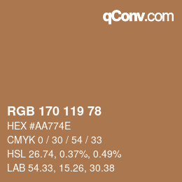 Farbcode: RGB 170 119 78 | qconv.com