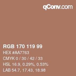 Color code: RGB 170 119 99 | qconv.com