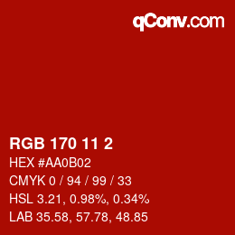 Color code: RGB 170 11 2 | qconv.com