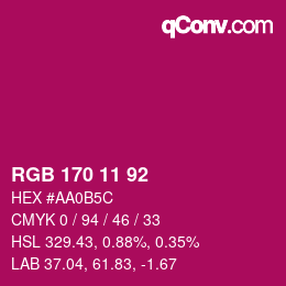 カラーコード: RGB 170 11 92 | qconv.com