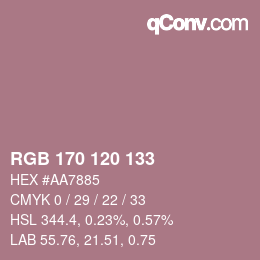 Color code: RGB 170 120 133 | qconv.com