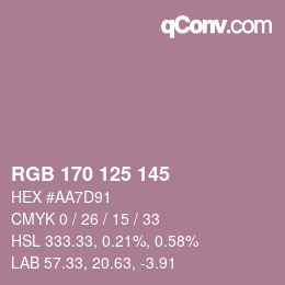 Color code: RGB 170 125 145 | qconv.com