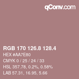 カラーコード: RGB 170 126.8 128.4 | qconv.com