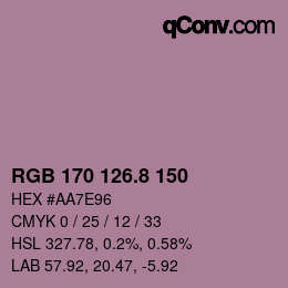 Color code: RGB 170 126.8 150 | qconv.com