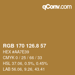 Color code: RGB 170 126.8 57 | qconv.com