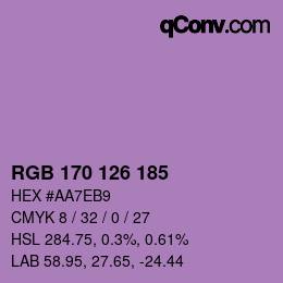 Código de color: RGB 170 126 185 | qconv.com