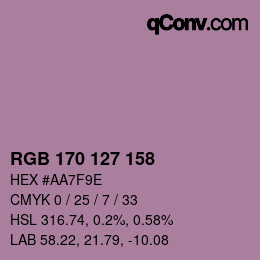 Color code: RGB 170 127 158 | qconv.com