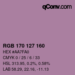 Color code: RGB 170 127 160 | qconv.com