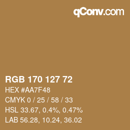 Color code: RGB 170 127 72 | qconv.com