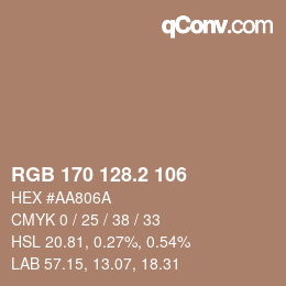 Color code: RGB 170 128.2 106 | qconv.com