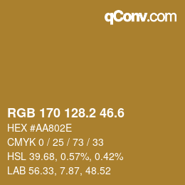 カラーコード: RGB 170 128.2 46.6 | qconv.com