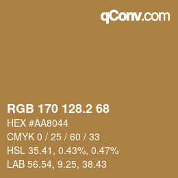 Color code: RGB 170 128.2 68 | qconv.com
