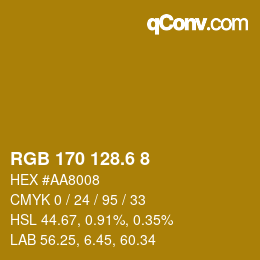 カラーコード: RGB 170 128.6 8 | qconv.com