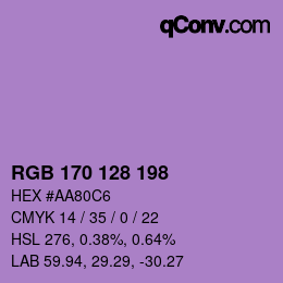 カラーコード: RGB 170 128 198 | qconv.com