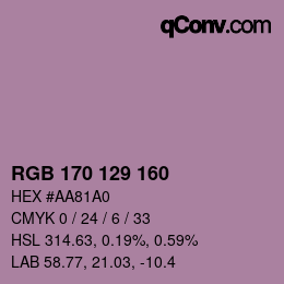 Color code: RGB 170 129 160 | qconv.com