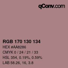 Color code: RGB 170 130 134 | qconv.com