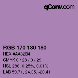 Color code: RGB 170 130 180 | qconv.com