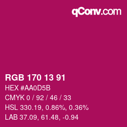 Color code: RGB 170 13 91 | qconv.com