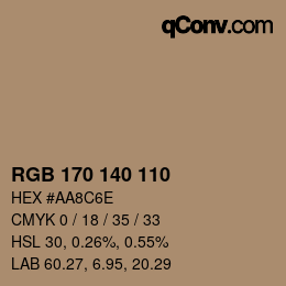 Farbcode: RGB 170 140 110 | qconv.com