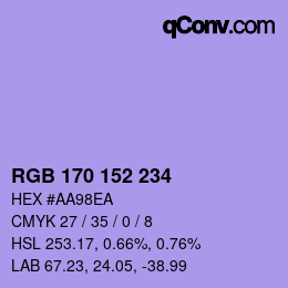Color code: RGB 170 152 234 | qconv.com