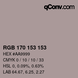 Code couleur: RGB 170 153 153 | qconv.com