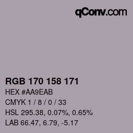 颜色代码: RGB 170 158 171 | qconv.com