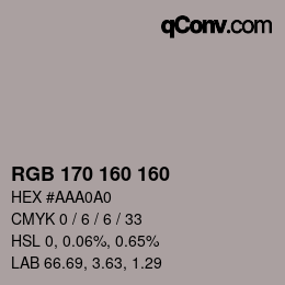 Color code: RGB 170 160 160 | qconv.com