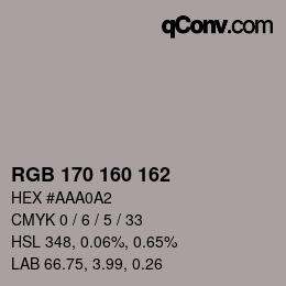 カラーコード: RGB 170 160 162 | qconv.com