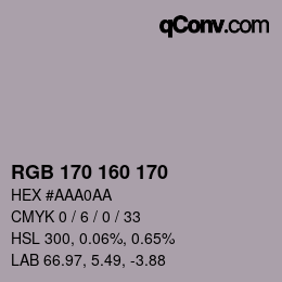 Color code: RGB 170 160 170 | qconv.com